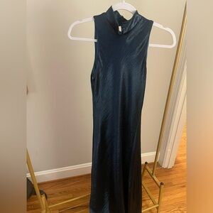 Satin high neck dress